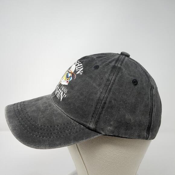 Wishin I Was Fishin' Slideback Baseball Cap Gray One Size Adjustable 6 Panel - Picture 3 of 9